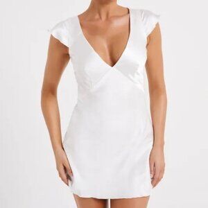 White Meshki Tessa Mini Dress (M)
